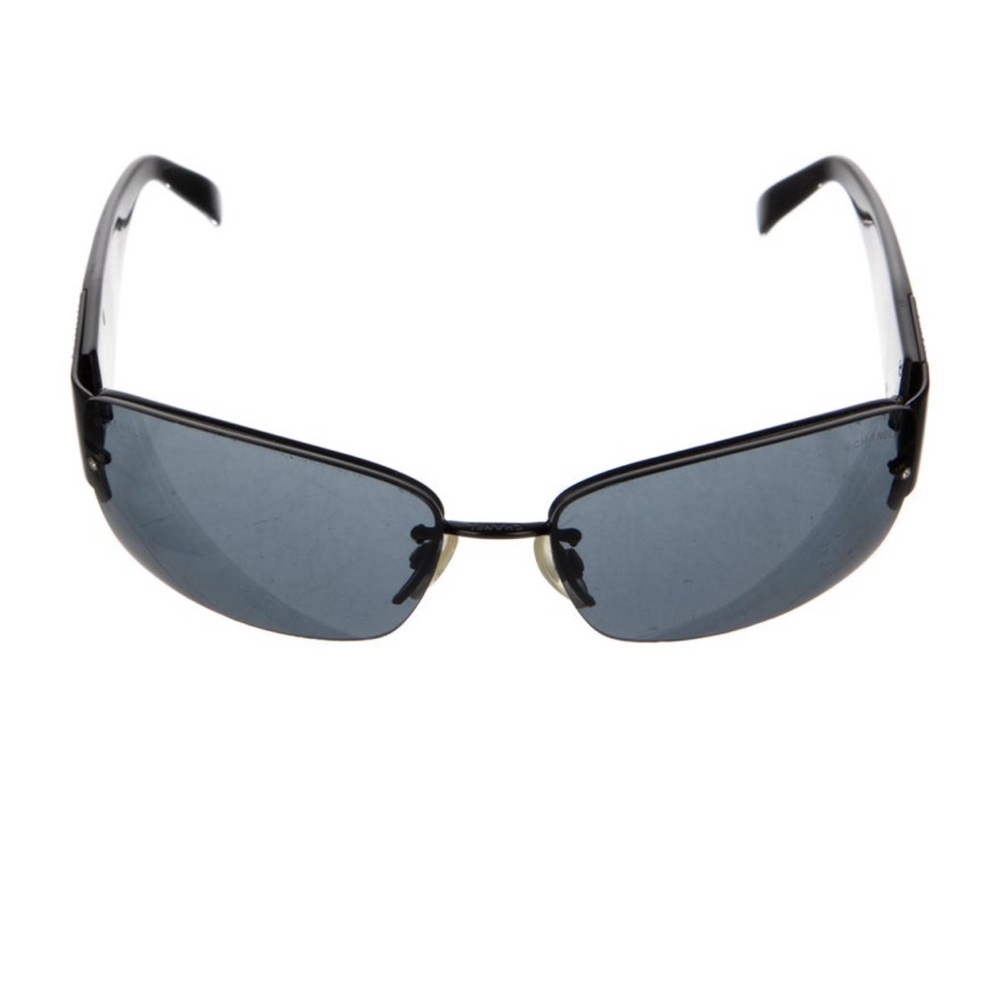 Black Chanel Interlocking Cc Logo Shield Sunglass… - image 2